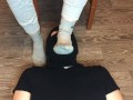 sexy girl after gym in nike gray socks domination and gagging socks