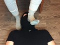 sexy girl after gym in nike gray socks domination and gagging socks