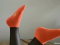 Orange cotton socks and black stockings