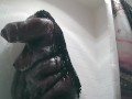 Ebony BBW takes a Shower and some dildo action