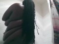 Ebony BBW takes a Shower and some dildo action