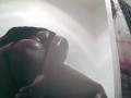 Ebony BBW takes a Shower and some dildo action