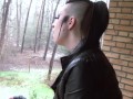 Punk  Smokes a Cigarette in Latex & Leather - Milk Rebelle