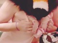 Curvy murrsuiter does a strip tease