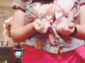 Curvy murrsuiter does a strip tease