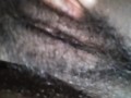 Showcasing my hairy wet pussy with a swollen clit
