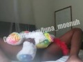 Luna humps her stuffie