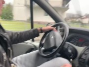 a truck driver fucked a amazing brunette in the woods