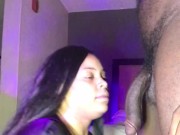 Black bbw slut eating dick
