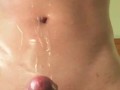 A LOT CUM WITH MY OLIED DICK IN HOTEL ROOM (slow motion cum)