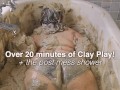 BBW Penny touching herself in a bath full of muddy clay