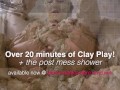 BBW Penny touching herself in a bath full of muddy clay