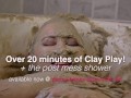 BBW Penny touching herself in a bath full of muddy clay