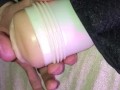  pussy lips griping my cock! Creampied fleshlight girl ! 