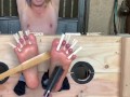 Tickle torture and bastinado soles and armpits