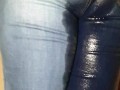 Alice - totally desperate, peeing my jeans & showing pussy