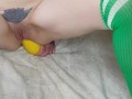 Experimenting with a cucumber and a  yellow squash in my ass. 4K