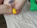 Experimenting with a cucumber and a  yellow squash in my ass. 4K