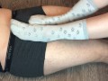 teen girl footjob with school socks foot fetish