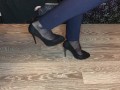 black nylon and high heels mistress domination smell shoes and foot 