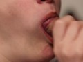 Extreme Close up blowjob - Cum on my neck