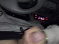 French girl swallows my cock in the car for the first time