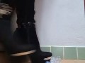 Fetish Crushing plastic bottle