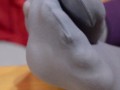 Candid soles in grey nylon socks