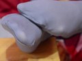 Candid soles in grey nylon socks