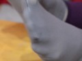Candid soles in grey nylon socks