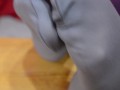 Candid soles in grey nylon socks