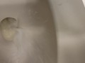 POV Girl w/ hairy Pussy Makes A Mess At The Public Toilet