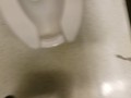 POV Girl w/ hairy Pussy Makes A Mess At The Public Toilet