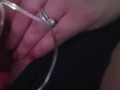 2 toys 1 girl female orgasm shaved pussy
