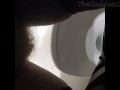 Hairy Woman Pissing in public bathroom - TheGoddessOfLust