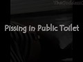 Hairy Woman Pissing in public bathroom - TheGoddessOfLust