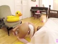 Cosplay Cat Little Step sister needs to Play with Big Brother's Cock