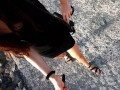 Public nudity. Horny teen walks naked in the mountains masturbation / pee