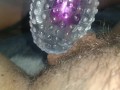 Testing my new vibrator - Playing with my giant clit