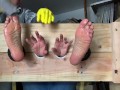 Scrub those feet and hands tickle torture 