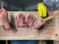 Scrub those feet and hands tickle torture 