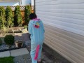 Nerdy Faery Pisses In Her Backyard Dressed As A Unicorn