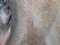 Ebony bbw housewife's fat pussy gets covid 19 quarantine pulsing creampie