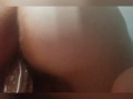 I stole and rode my girlfriend's 10 inch black dildo!!!!