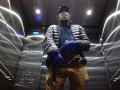 Elevator Jerking Off during Coronavirus Cums Big