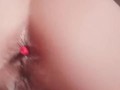 Big wet pussy full of cum, creamy teen amateur, pov