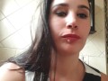 Girl pissing selfie and licking the toilet clean