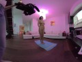 VR180 Virtual Reality Behind the Scenes of me filming my friend Amanda Yoga