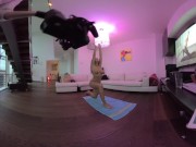 VR180 Virtual Reality Behind the Scenes of me filming my friend Amanda Yoga