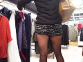 MILF in mini-skirt and puffy jacket